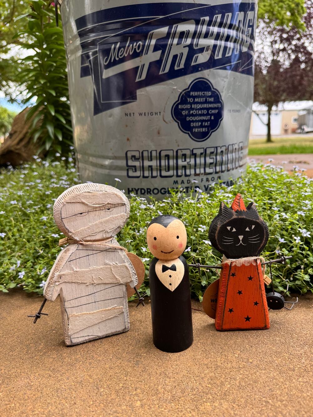 Wood Vampire Kitty Cat Mummy Halloween Home Decor Cute Fall Autumn Halloween
